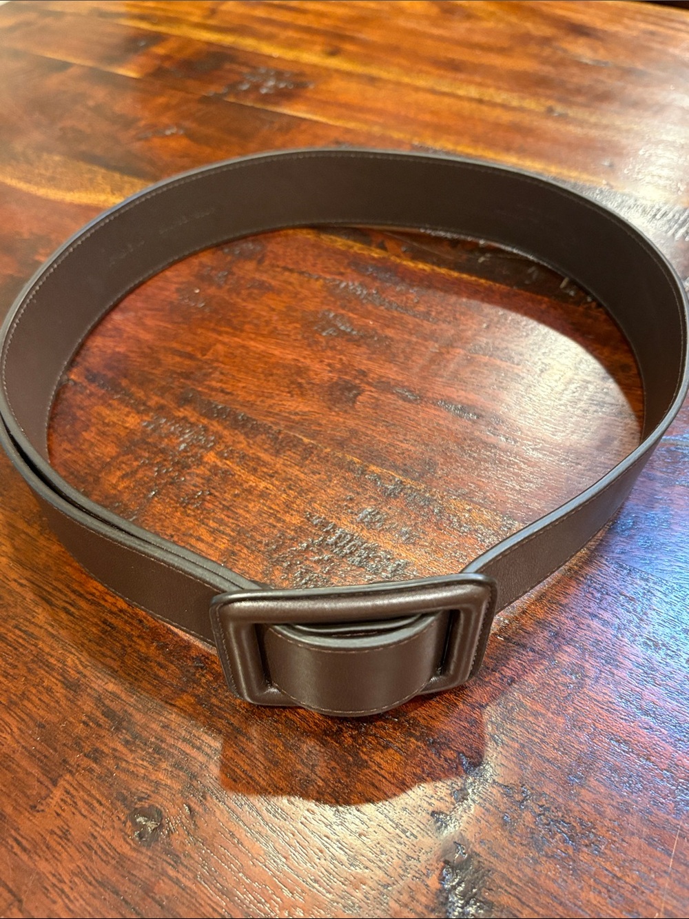Ralph Lauren Collection Trench-Buckle Brown Leather Belt Made in Italy - Picture 9 of 13